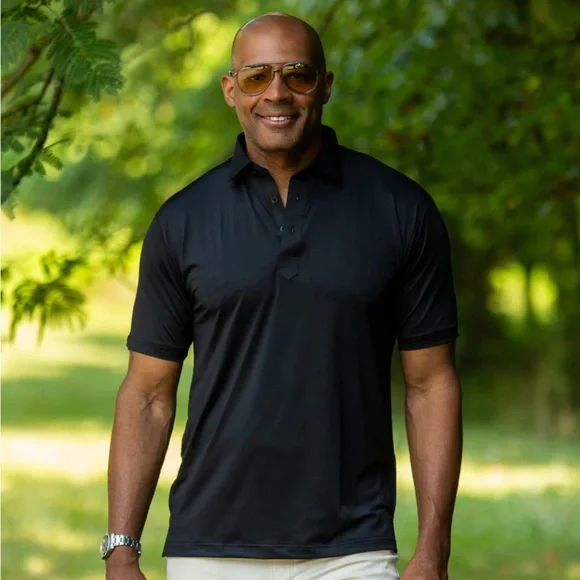 Collars & Co. Featherweight Relaxed Flex Polo Black Size Small NEW Without Tag - Picture 5 of 7